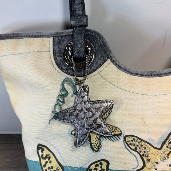 Coach Cream and Gray beach Starfish Canvas Tote - Picture 2 of 15